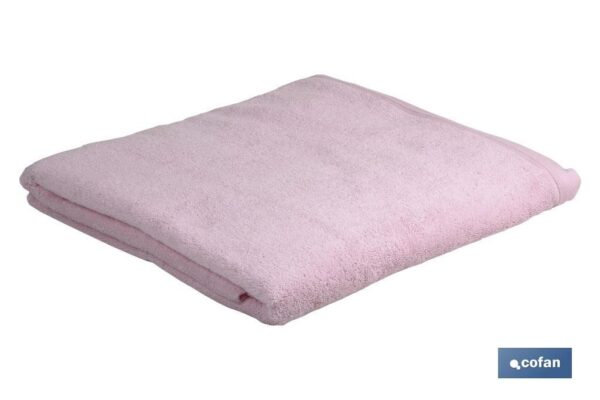 TOALLA BAÑO ROSA CLARO GR.580/M2 MODELO FLOR 100X150cm (PACK: 1 UDS)