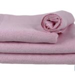 TOALLA BAÑO ROSA CLARO GR.580/M2 MODELO FLOR 100X150cm (PACK: 1 UDS)